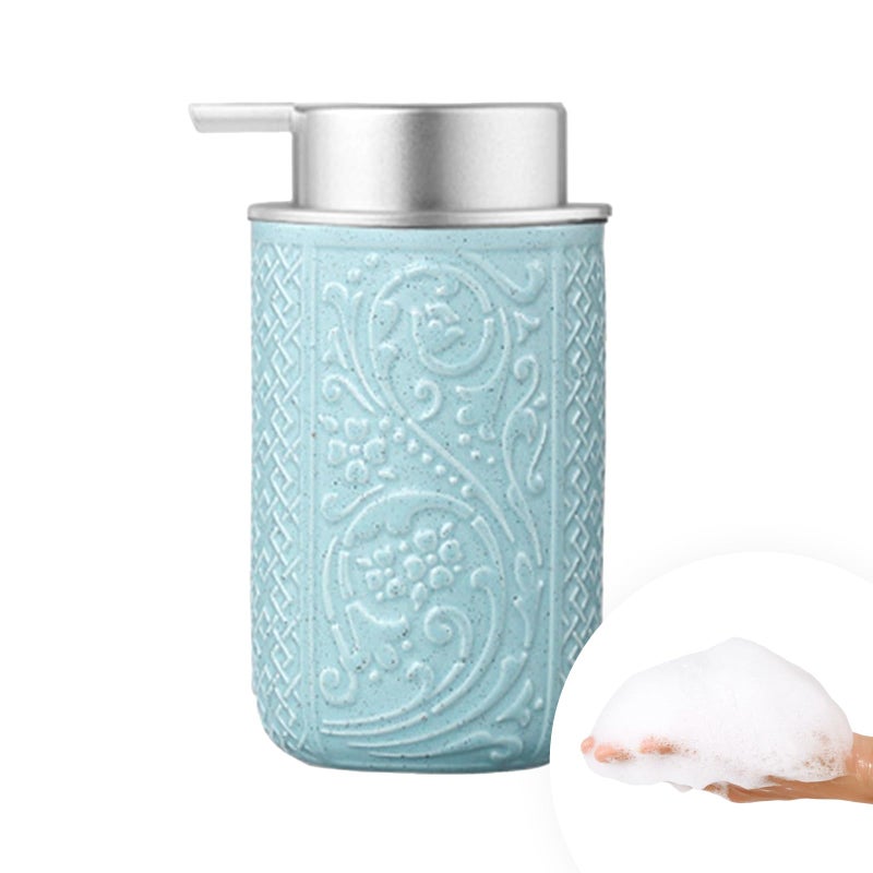 QQ Studio 12OZ/350ML Ceramic Foaming Soap Dispenser Empty Hand Soap Dispenser Refillable Lotion Containers with Pump - Image 1